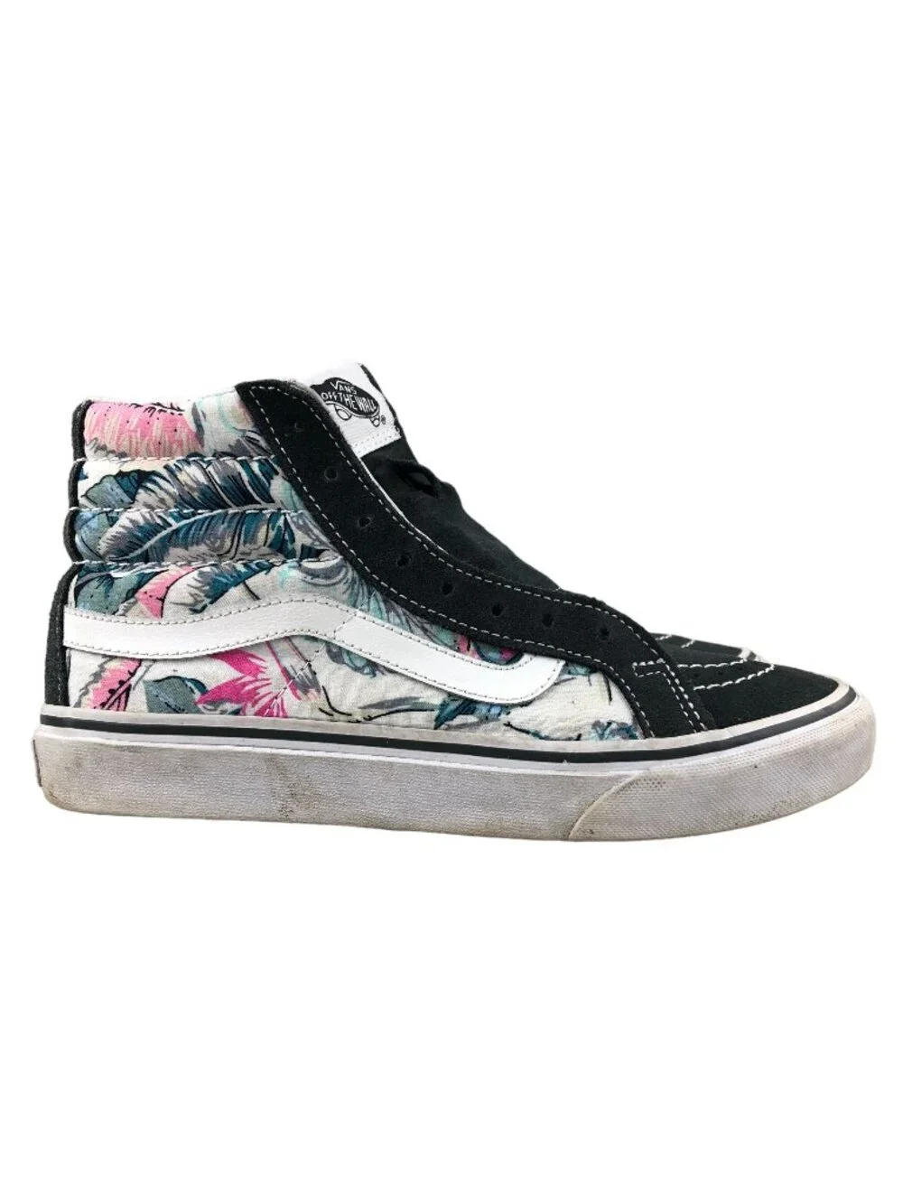 Vans Unisex Size 5.5M 7W Sk8-Hi Slim Island Vibes Grey White Blue Pink Sneakers